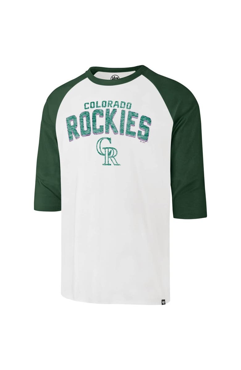 '47 Men's '47 Cream Colorado Rockies City Connect Crescent Franklin Raglan 3/4-Sleeve T-Shirt, Alternate, color, 