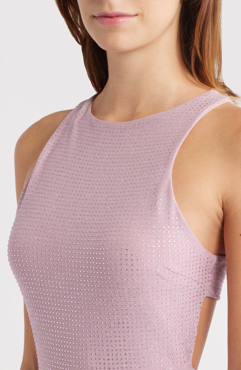 Jump Apparel Rhinestone Detail Back Cutout Body-Con Minidress, Alternate, color, Pink