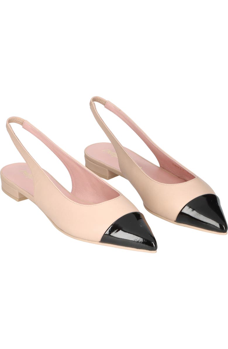 Pretty Ballerinas Pointed Toe Heeled Slingback, Alternate, color, Beige
