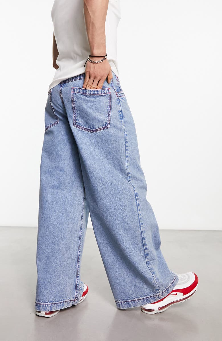 ASOS DESIGN Extreme Wide Leg Jeans, Alternate, color, 