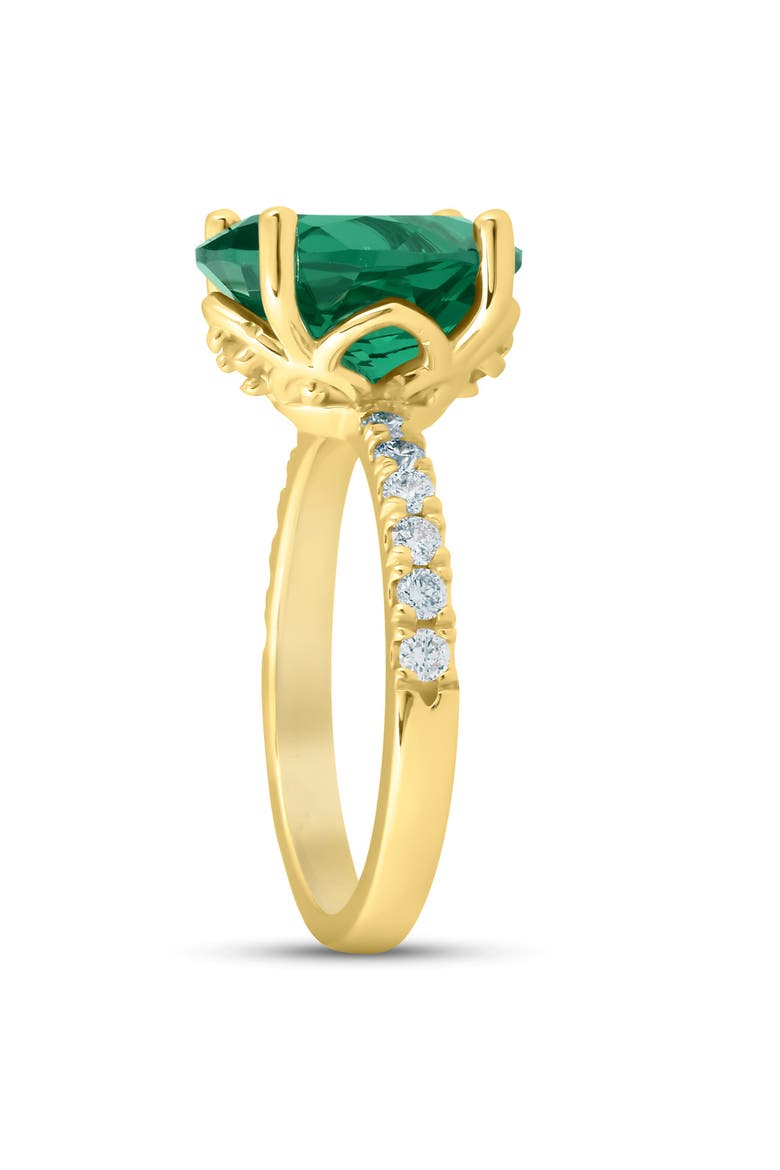 Emerald & Diamond 3/8 ct Ring 14k Gold Lab Grown, Alternate, color, 14k Yellow Gold