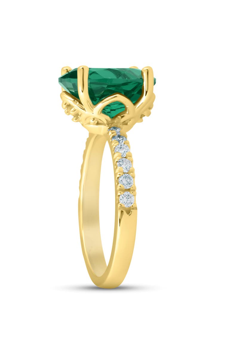 Bliss Diamond Emerald & Diamond 3/8 ct Ring 14k Gold Lab Grown, Alternate, color, 14K Yellow Gold