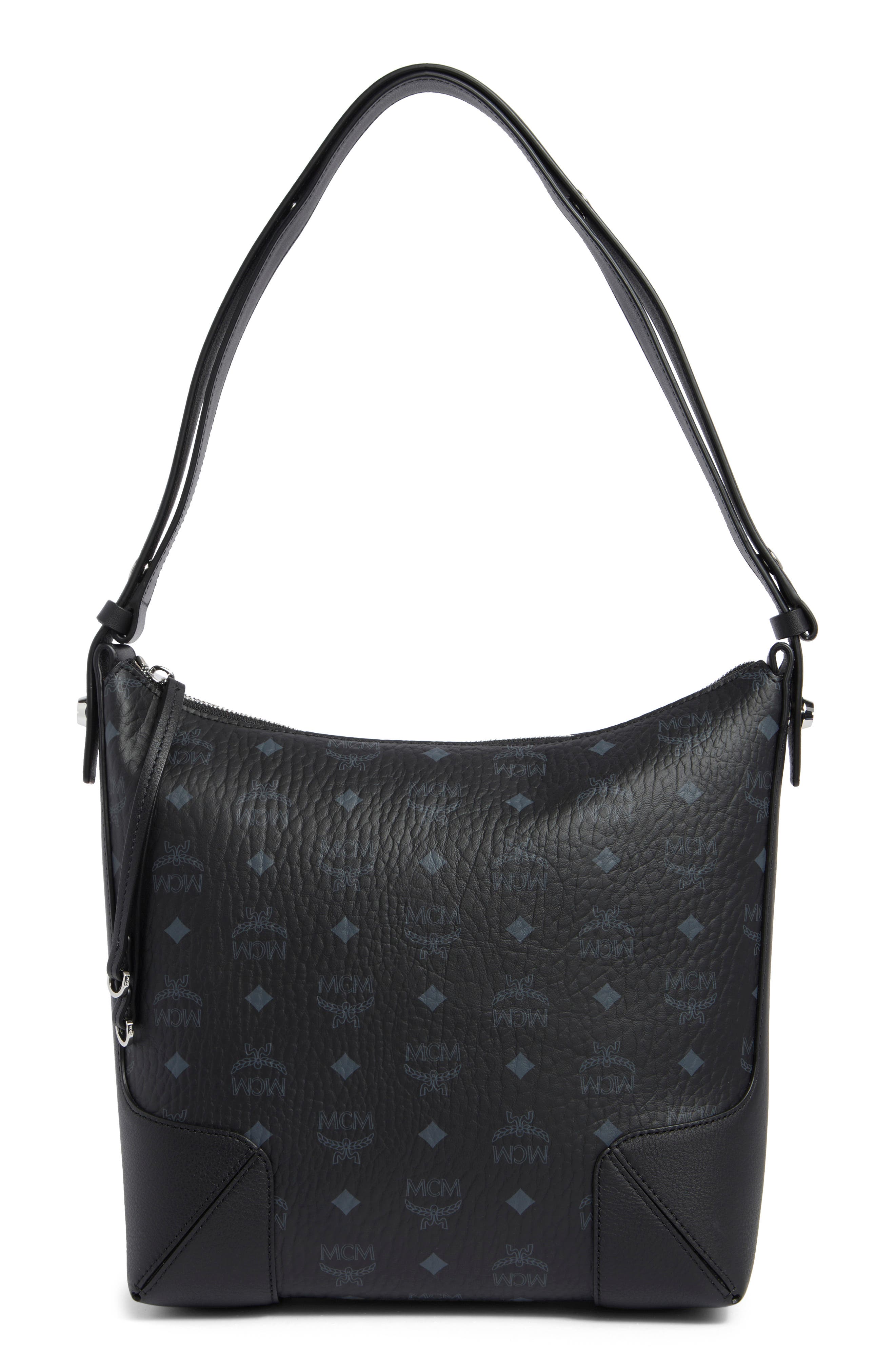 MCM Klara Visetos Medium Coated Canvas Hobo Bag, Main, color, 