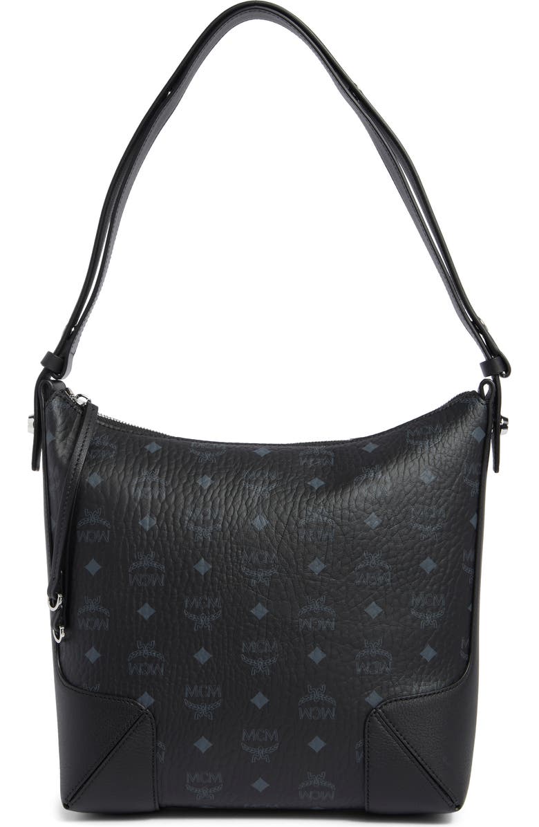 MCM Klara Visetos Medium Coated Canvas Hobo Bag, Main, color,