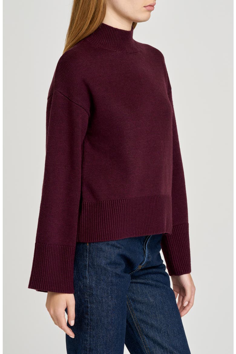 Addison Mock Neck Sweater, Alternate, color, RAISIN