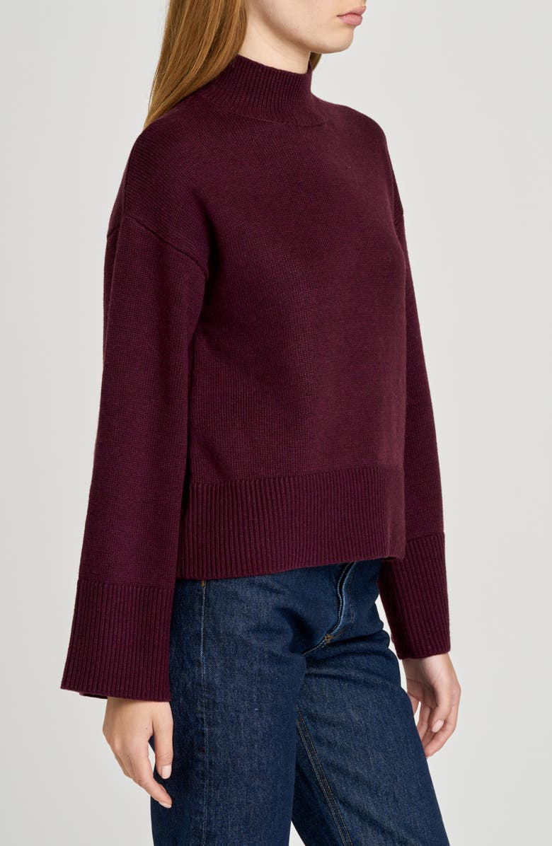 WAYF Addison Mock Neck Sweater, Alternate, color, Raisin