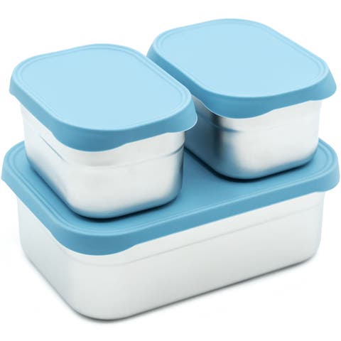 Stainless Steel Lunch Box Set - 750mL & 230mL Food Storage Nested Bento Boxes with Lid
