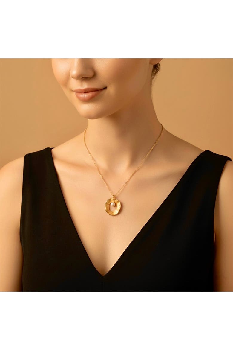 Sea & Moon Medium Necklace, Sterling Silver with Gold Plate, Alternate, color, Gold-Plated