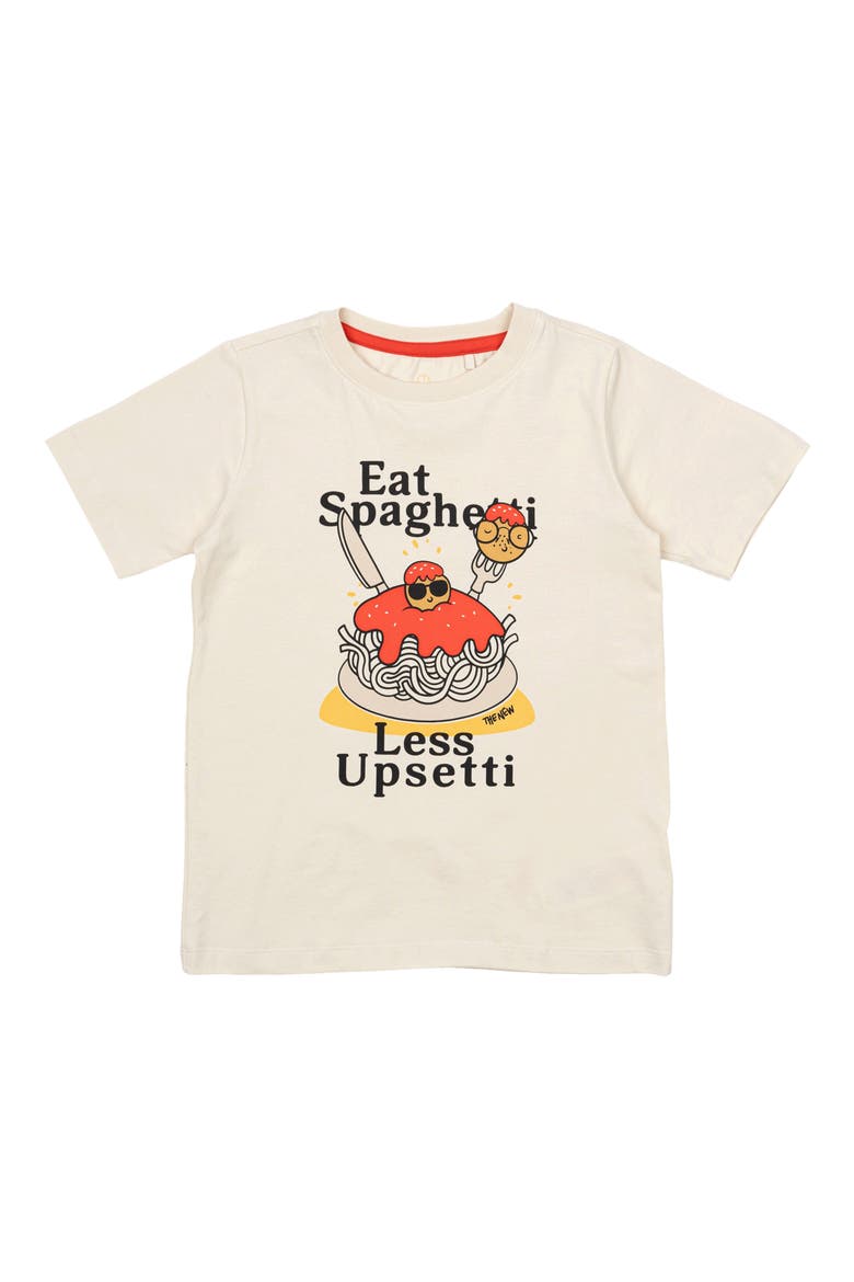 Kids' Nedrick Eat Spaghetti Graphic T-Shirt, Main, color, WHITE SWAN