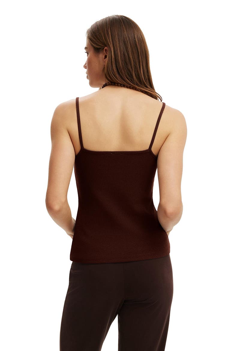 Women's Lace Trim Longline Cami, Alternate, color, Dark Oak