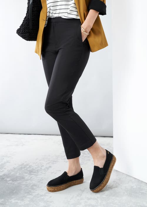 Viscata Castell Canvas Espadrille Platforms In Black