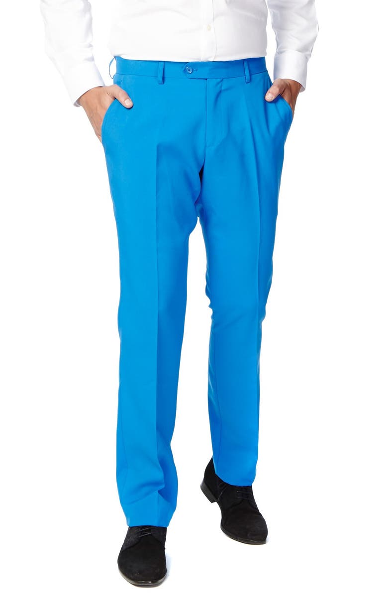 OppoSuits Stars & Stripes' Trim Fit Suit with Tie, Alternate, color, Blue