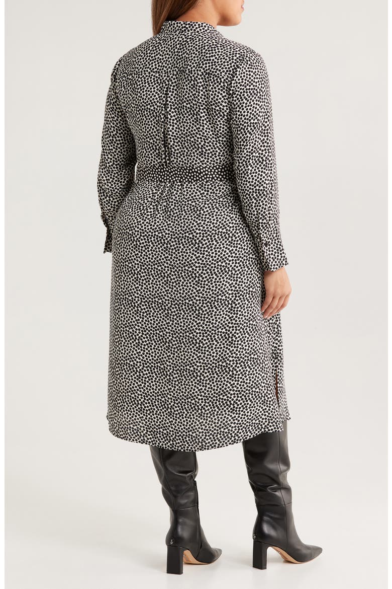 Spotted Around Long Sleeve Midi Shirtdress, Alternate, color, BLACK MULTI