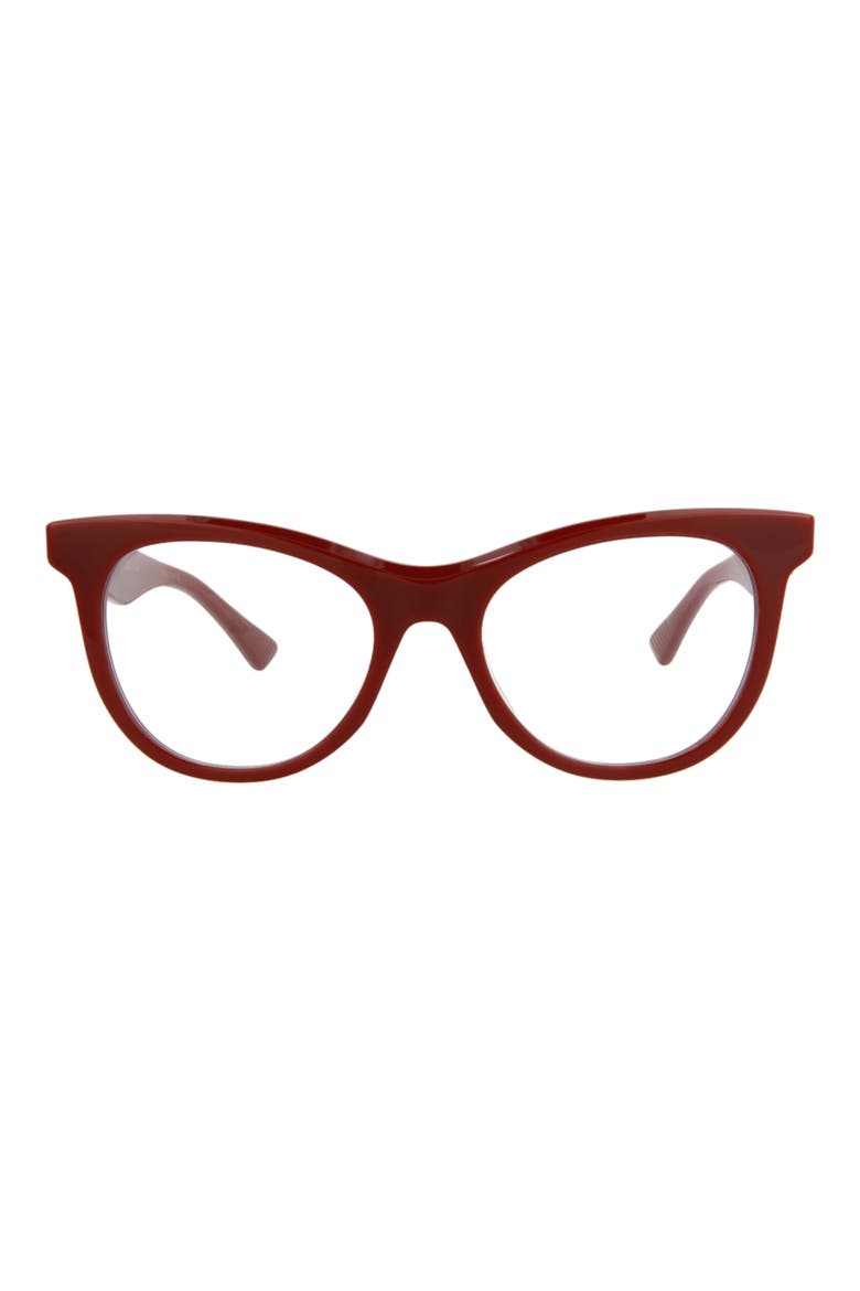 52mm Cat Eye Optical Glasses, Main, color, BURGUNDY BURGUNDY TRANSPARENT