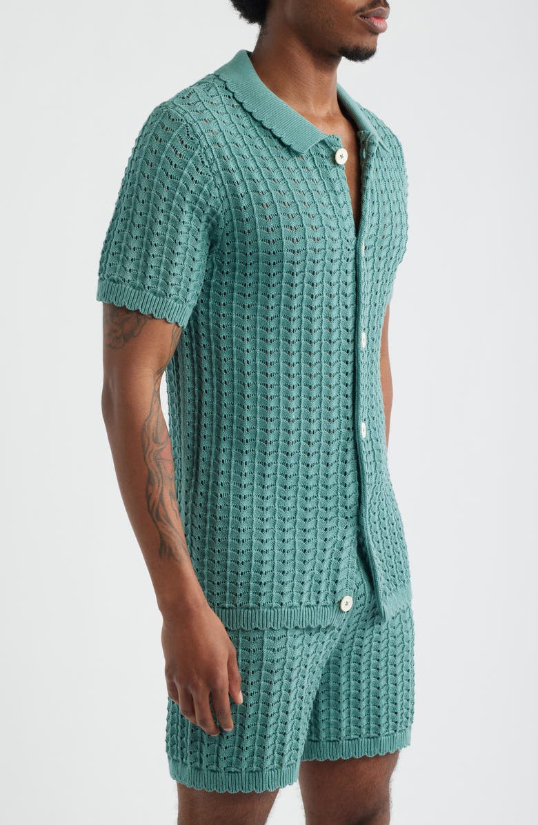 MAVRANS Salt Water Knit Button-Up Shirt, Alternate, color, 