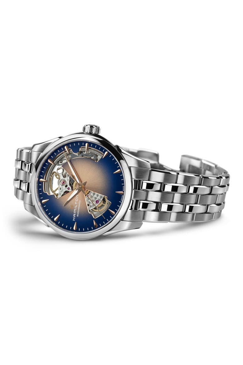 Jazzmaster Open Heart Bracelet Watch, 36mm, Alternate, color, GOLD