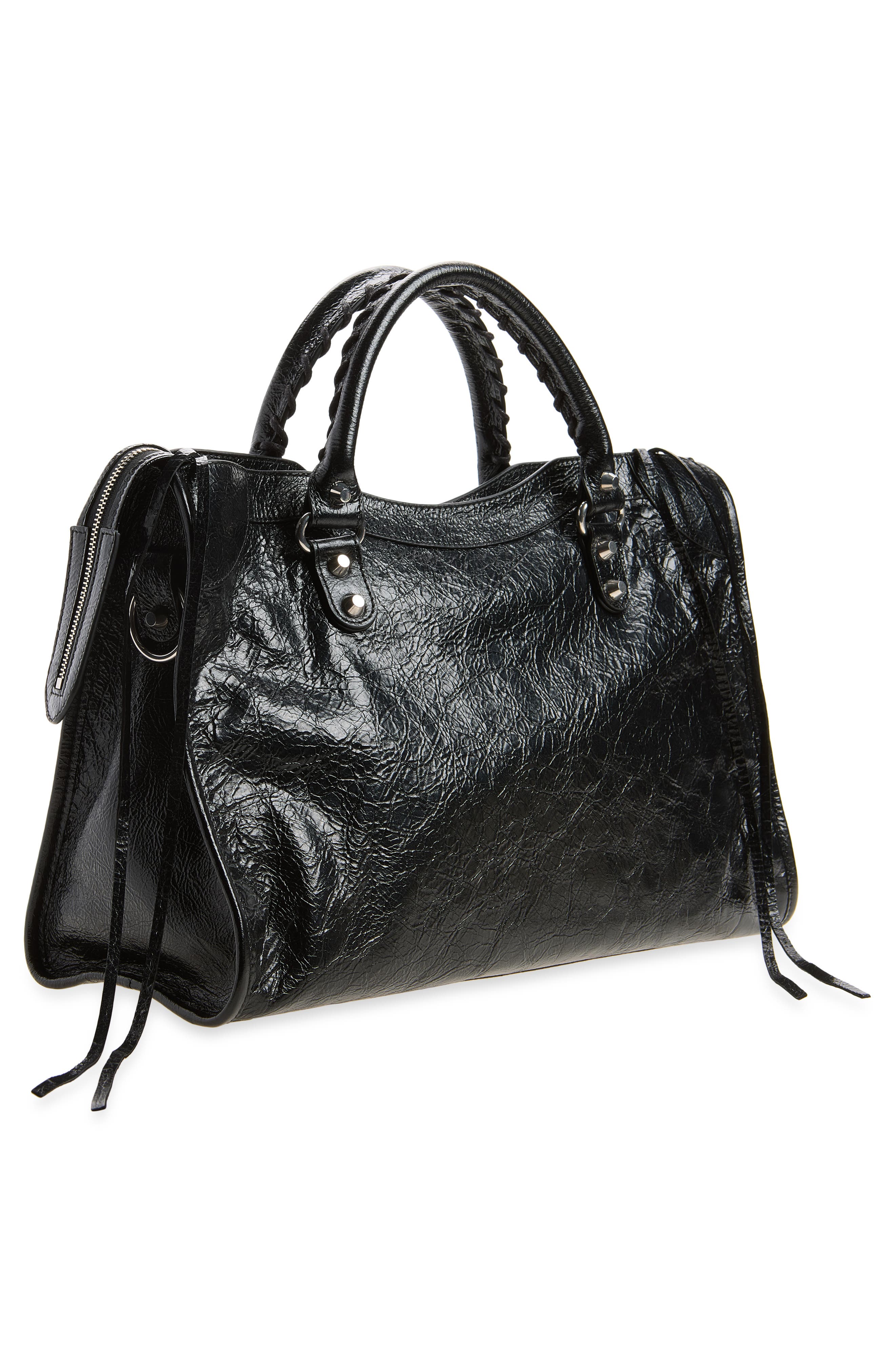 Medium Le City Arena Leather Satchel, Alternate, color, 1000 BLACK