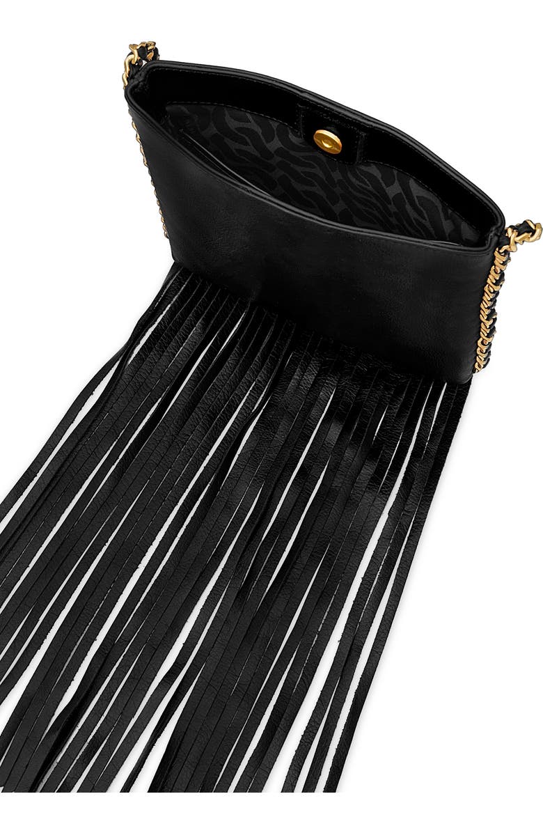 Rebecca Minkoff Carly North/South Fringe Crossbody Bag, Alternate, color, Black