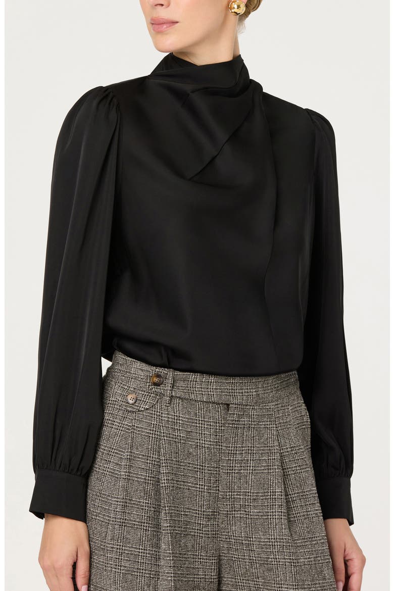 Ivonne Satin Top, Main, color, BLACK