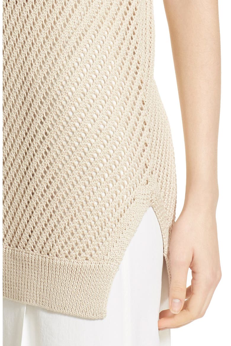 Diagonal Mesh Cotton Tunic Tank, Alternate, color, LARACHE