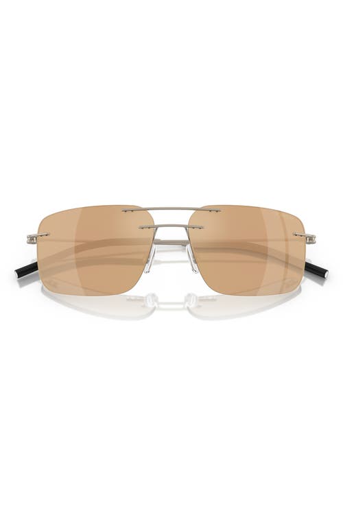 Moncler 56mm Rimless Rectangular Sunglasses In Matte Bronze