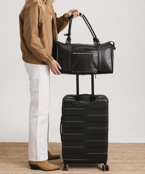 Gigi Pip Atlas Vegan Leather Weekender Bag In Black