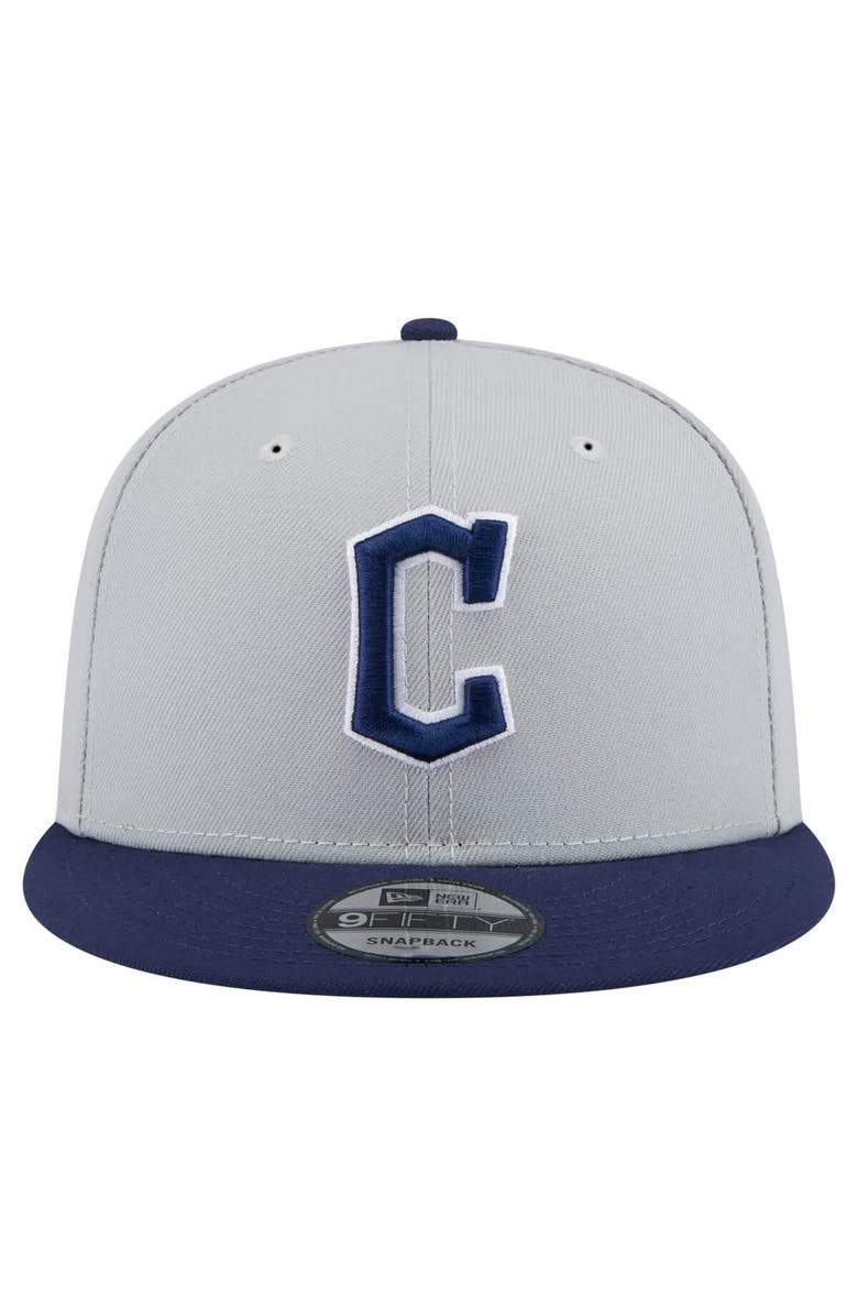 New Era Men's New Era Gray/Navy Cleveland Guardians 2-Tone Color Pack 9FIFTY Snapback Hat, Alternate, color, 