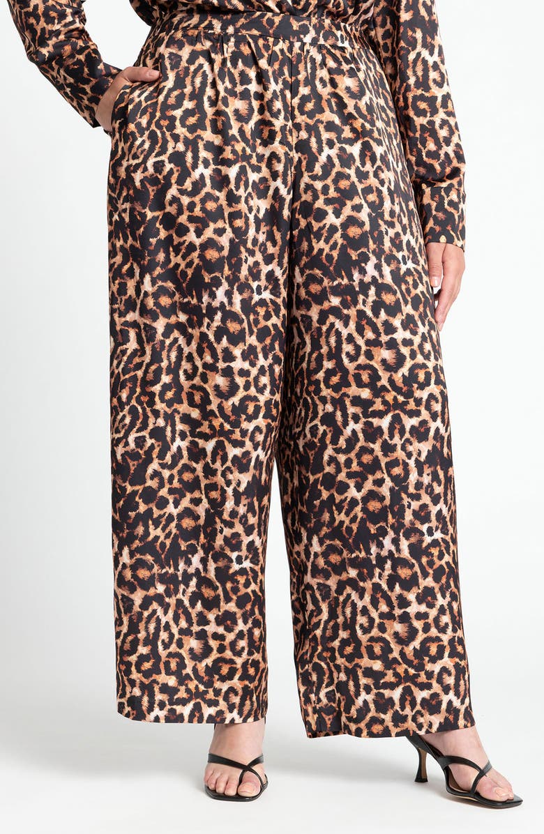 ELOQUII Print Pull-On Wide Leg Pants, Main, color,