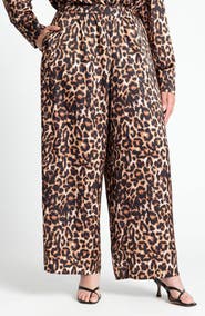 ELOQUII Print Pull-On Wide Leg Pants