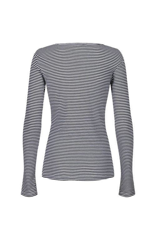 Turtledove London Organic Cotton Nora Stripe Print Top In Black