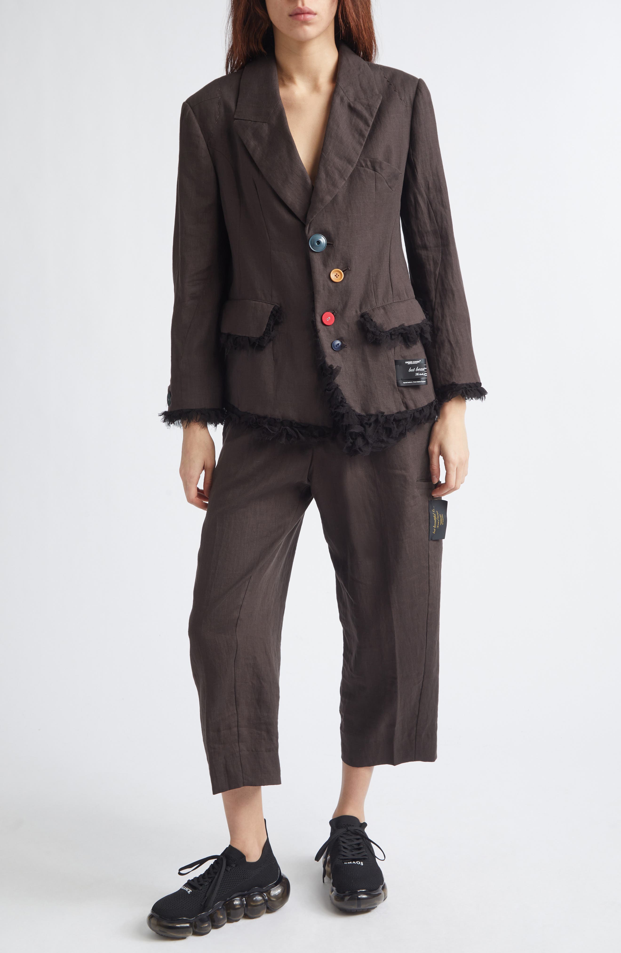 Crop Linen Straight Leg Pants - image 2