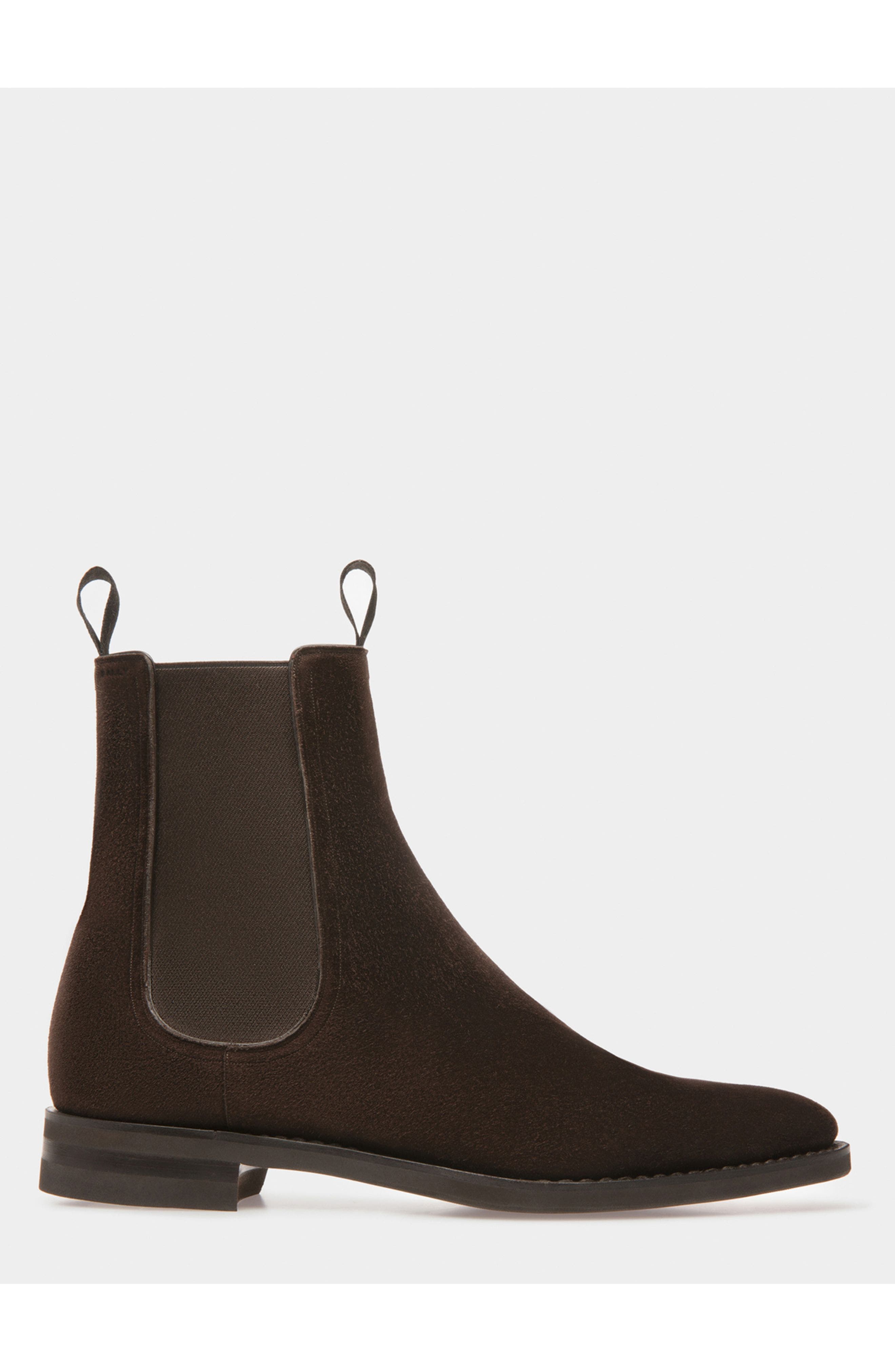 Bally Scribe Booties In Suede, Main, color, Ebano 21