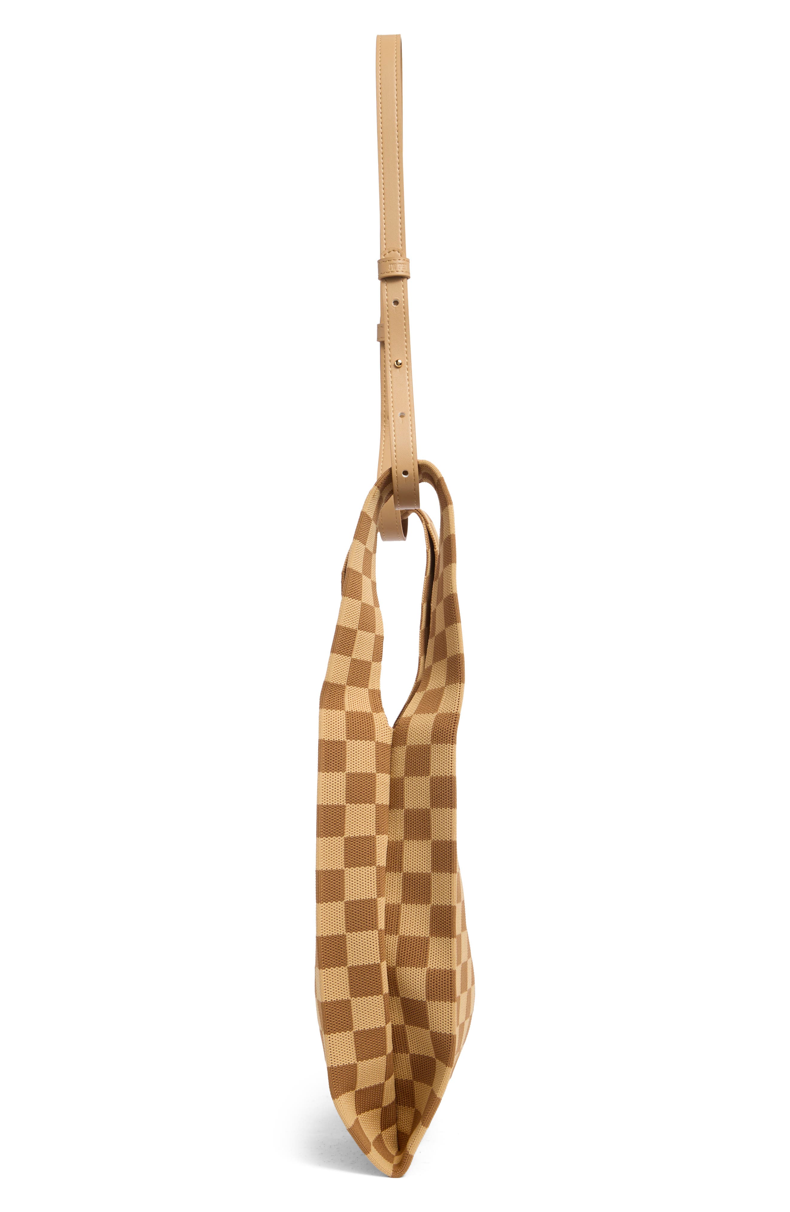 Shea Checkerboard Tote, Alternate, color, BROWN