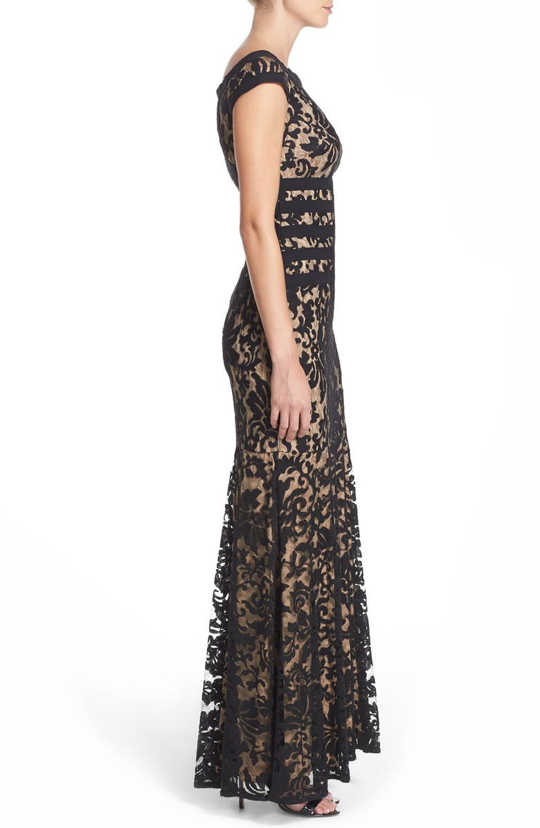 Tadashi Shoji Textured Lace Mermaid Gown, Alternate, color,