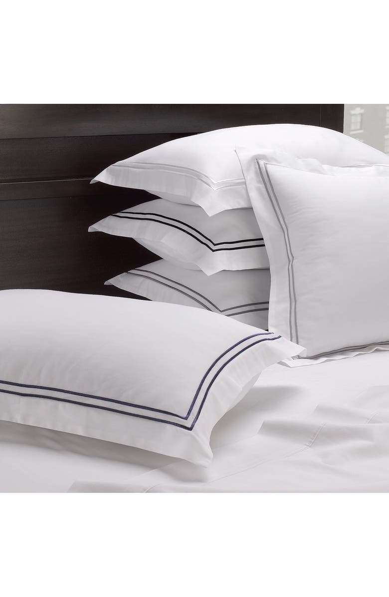 ELLA JAYNE HOME Cotton Percale 3-Piece Duvet Set with Satin Stitching, Alternate, color, Black