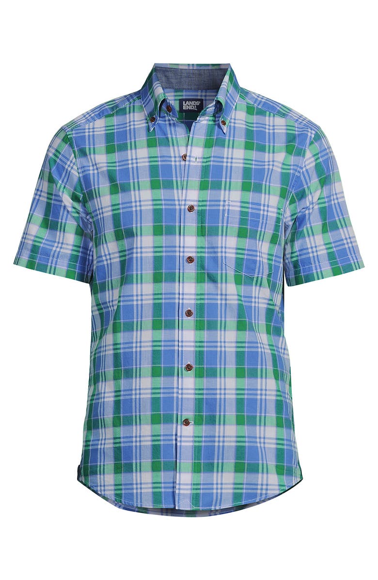 Lands' End Traditional Fit Short Sleeve Madras Shirt, Alternate, color, 