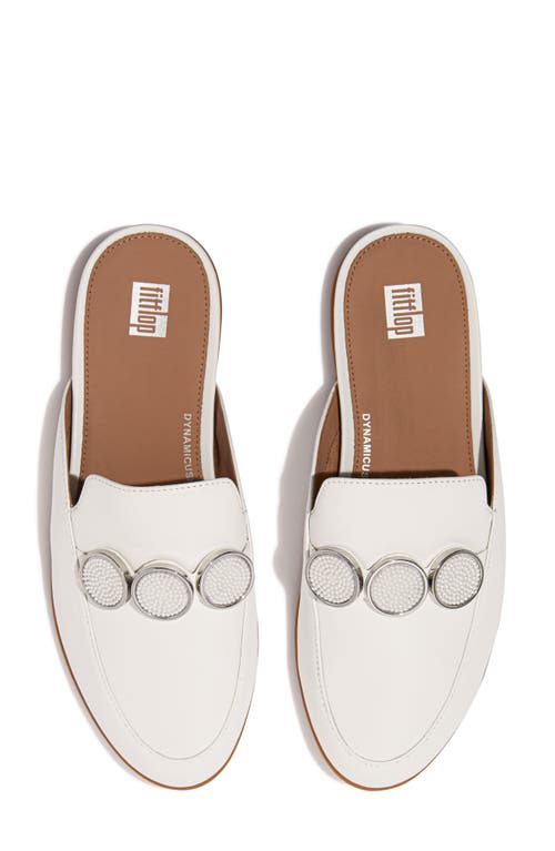 Fitflop Gracie Bead Link Leather Mule Loafer In White