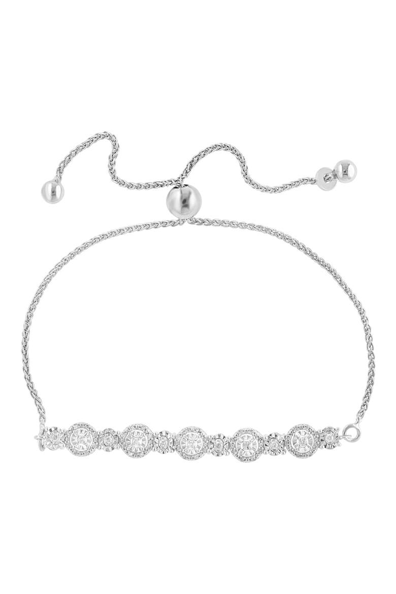 Diamond Slider Bracelet, Main, color, SILVER