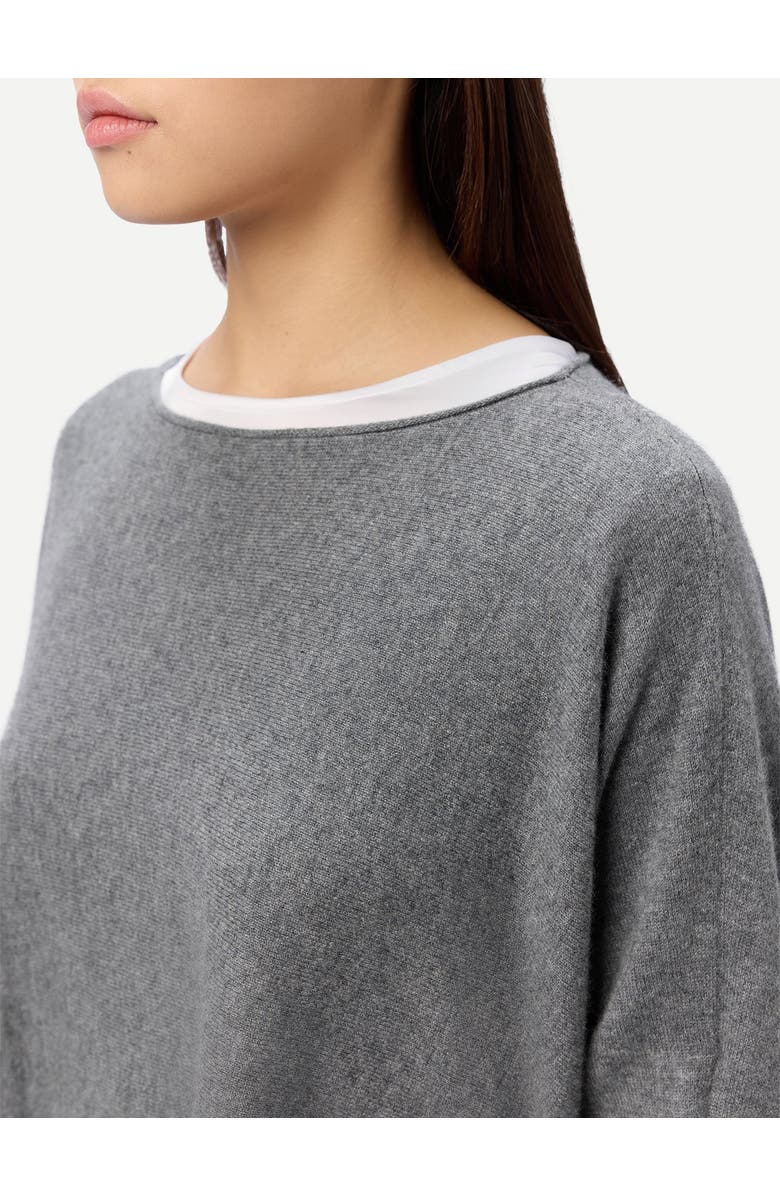 GOBI Mongolian Cashmere Boat-Neck Cashmere Poncho, Alternate, color, Dim Gray