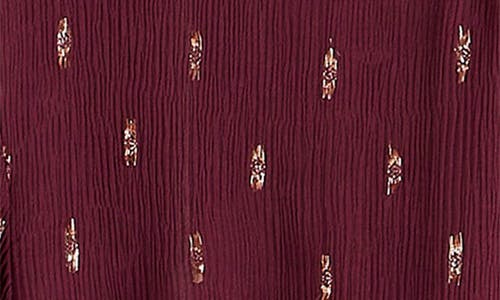 Scotch & Soda Long Sleeve Metallic Minidress In Dark Grape