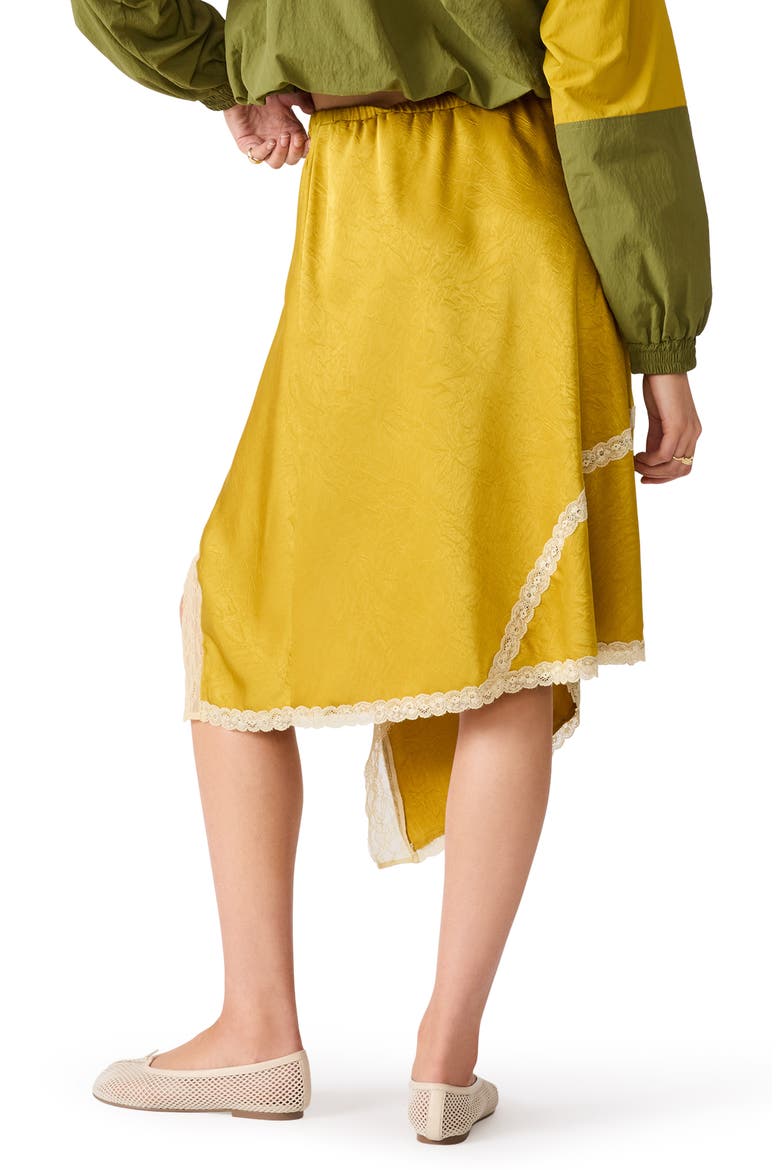 Sereena Lace Trim Asymmetric Skirt, Alternate, color, OILSLICK