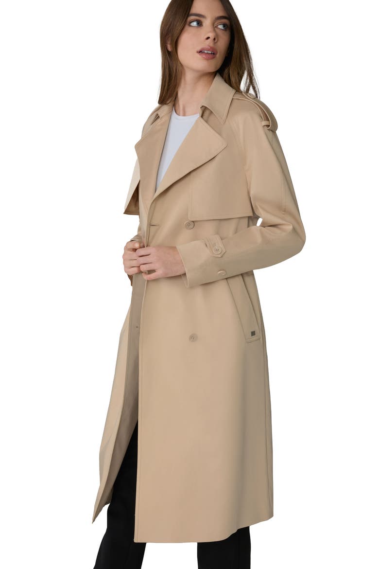 Fabiola Water Repellent Trench Coat, Alternate, color, ALMOND