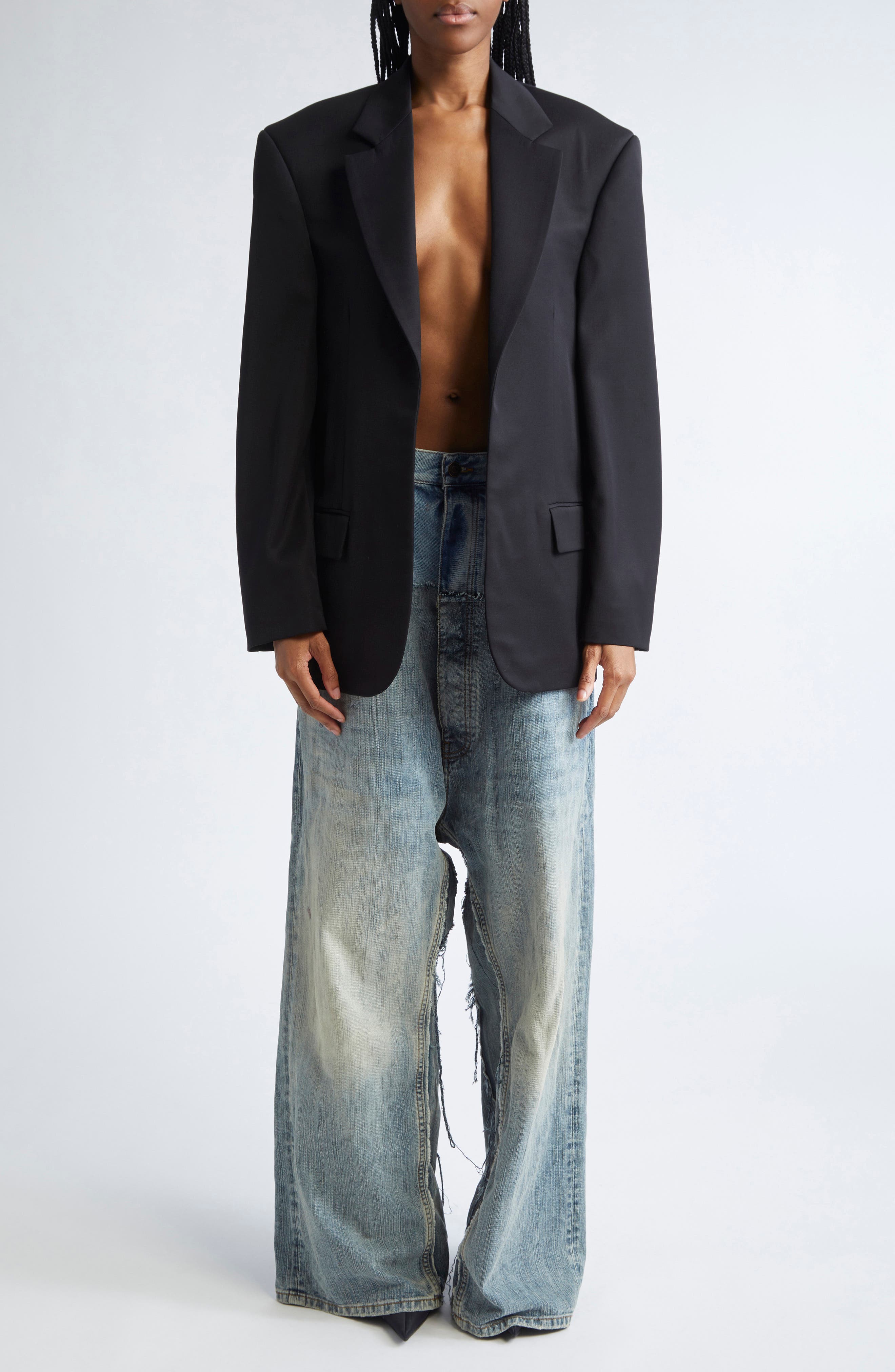 Tailored Wool Gabardine Blazer - image 2