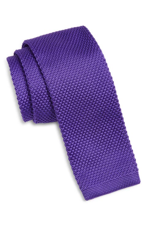 Purple Knit Silk Tie