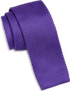 CLIFTON WILSON Purple Knit Silk Tie
