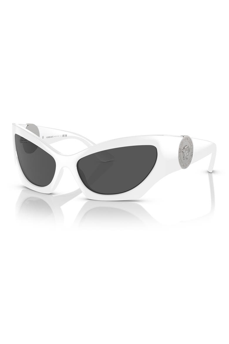 60mm Cat Eye Sunglasses, Alternate, color, WHITE