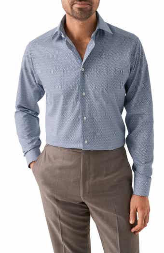 Eton Slim Fit Geometric Print Cotton Dress Shirt
