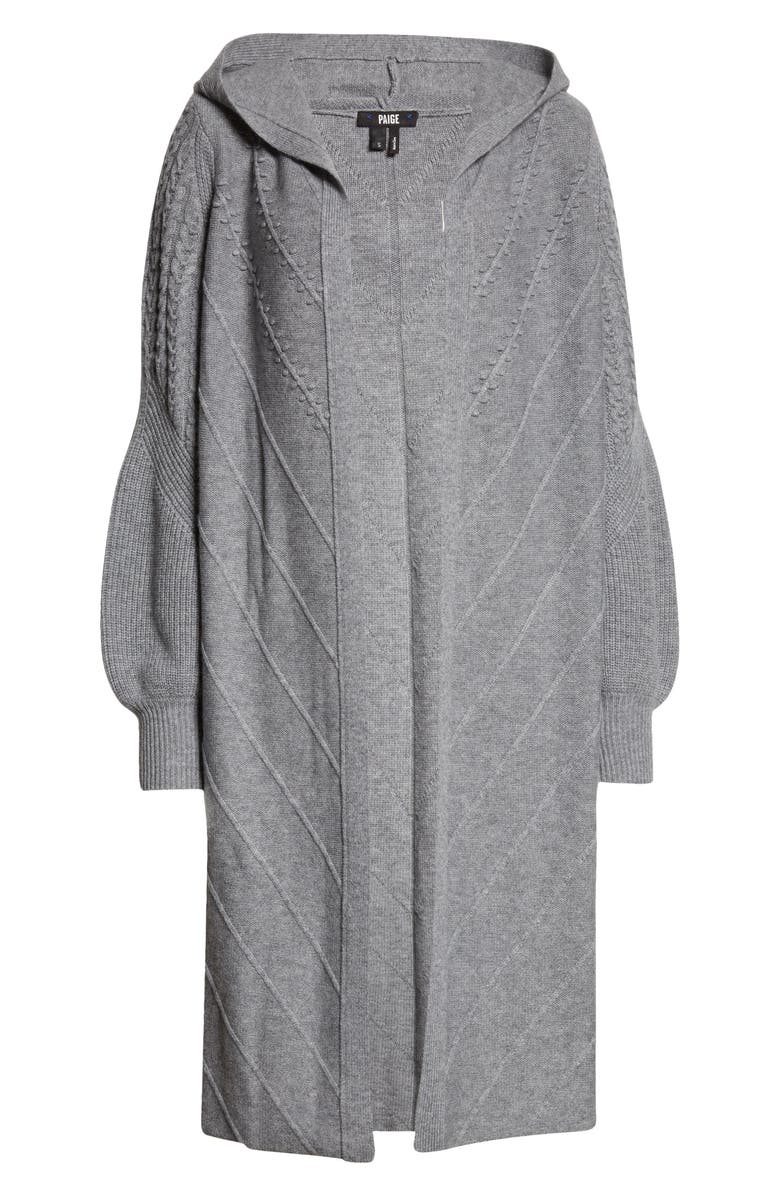 PAIGE Hazel Hooded Wool Blend Sweater Coat, Alternate, color, 