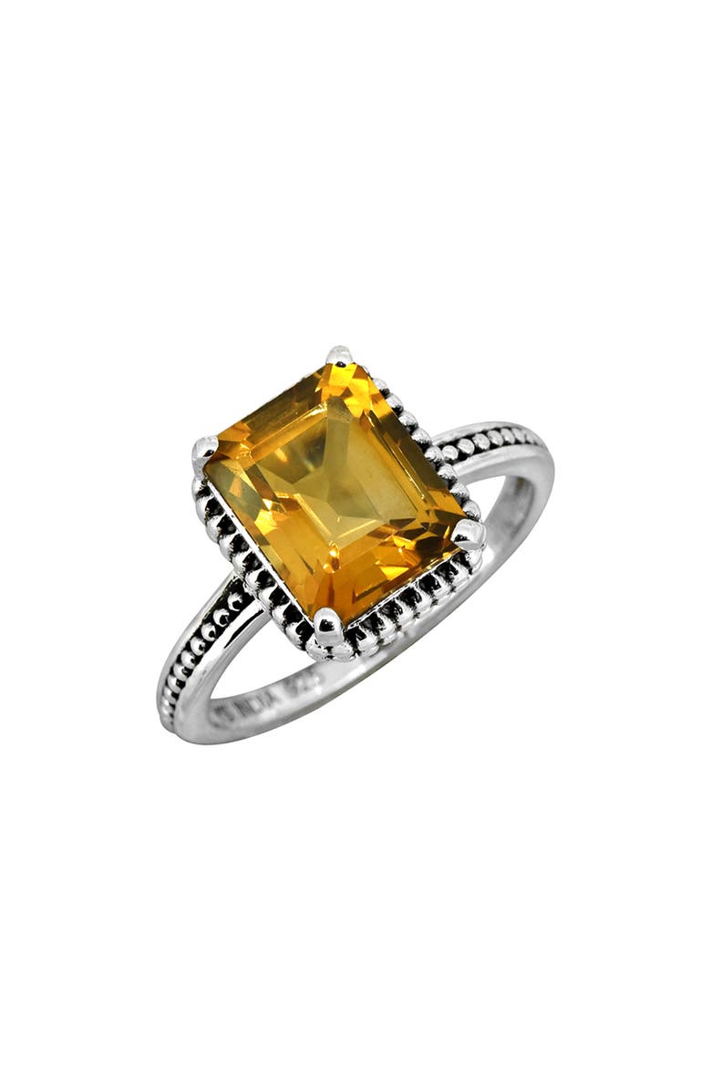 YS GEMS Rectangle Stone Ring, Main, color, Yellow