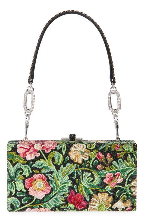 Sleek Crystal Embellished Rectangle Clutch